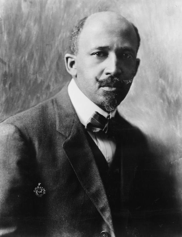 Black and white photograph of Du Bois, looking at the camera